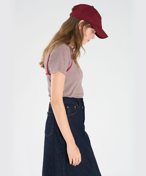 To b. by agnes b.(トゥービーバイアニエスベー)の「ボーダー キャミソール&Tシャツ(Tシャツ/カットソー・レディース・グレー・38/40)」の5枚目の写真