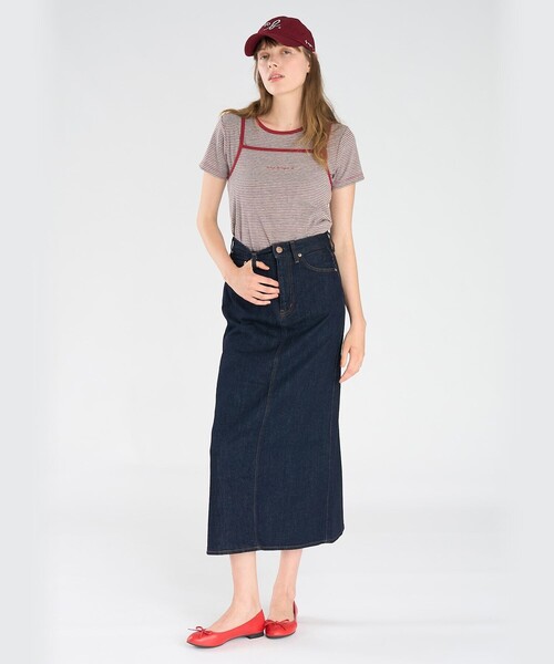 To b. by agnes b.(トゥービーバイアニエスベー)の「ボーダー キャミソール&Tシャツ(Tシャツ/カットソー・レディース・グレー・38/40)」の6枚目の写真