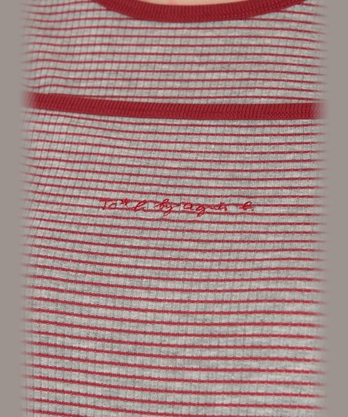To b. by agnes b.(トゥービーバイアニエスベー)の「ボーダー キャミソール&Tシャツ(Tシャツ/カットソー・レディース・グレー・38/40)」の7枚目の写真