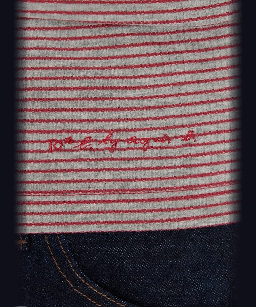 To b. by agnes b.(トゥービーバイアニエスベー)の「ボーダー キャミソール&Tシャツ(Tシャツ/カットソー・レディース・グレー・38/40)」の8枚目の写真