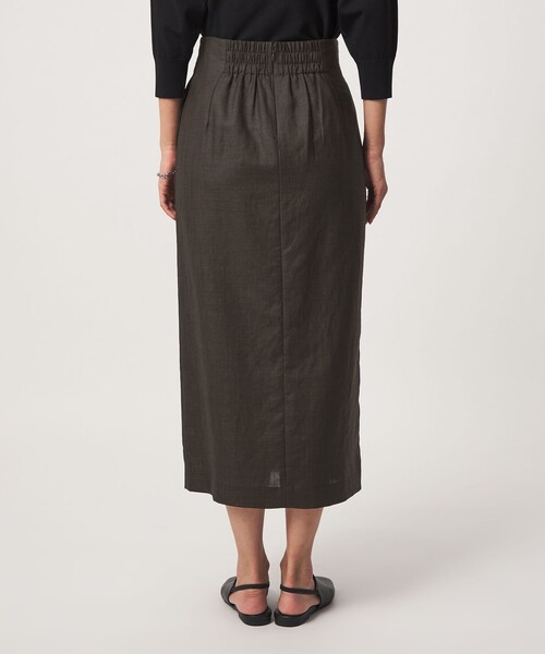 green label relaxing（グリーンレーベルリラクシング）の「［size SHORTあり］トリアセ スリット タイト スカート UVカット 通気性（スカート・レディース・ダークグレー/モカ・SHORT/38/36/40）」の9枚目の写真