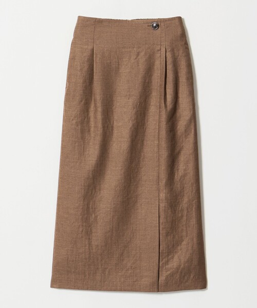 green label relaxing（グリーンレーベルリラクシング）の「［size SHORTあり］トリアセ スリット タイト スカート UVカット 通気性（スカート・レディース・ダークグレー/モカ・SHORT/38/36/40）」の10枚目の写真