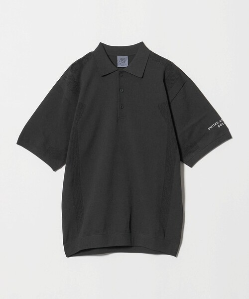 UNITED ARROWS GOLF(ユナイテッドアローズゴルフ)の「メンズ スポーティ ニットポロシャツ(ポロシャツ・メンズ・ベージュ/ブラック・M/XL/L)」の1枚目の写真
