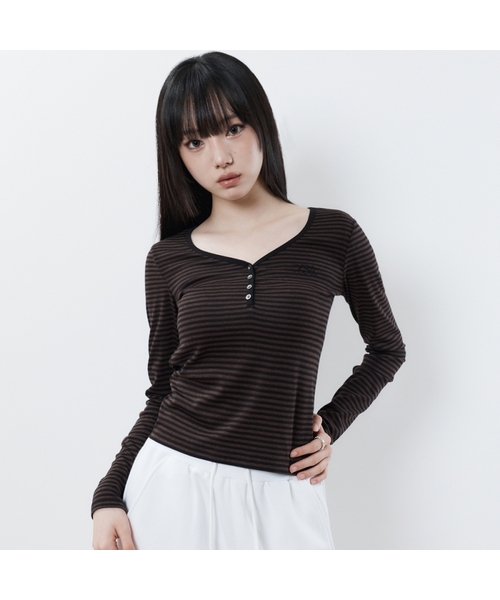 LUVISTRUE(ラヴイズトゥルー)の「BASIC ILOVEU SLEEVE TEE(BROWN)(Tシャツ/カットソー・レディース・その他・FREE)」の1枚目の写真