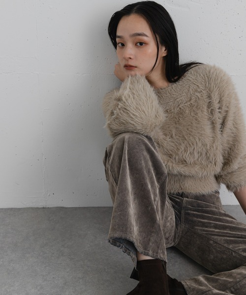 SENSE OF PLACE by URBAN RESEARCH(センスオブプレイスバイアーバンリサーチ)の「シャギーフラッフィーセーター(ニット/セーター・レディース・アイボリー/ベージュ/グレー/ライトブルー・ONE)」の15枚目の写真