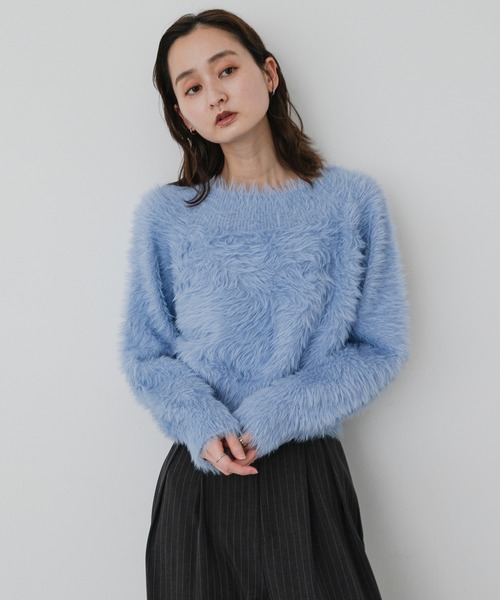 SENSE OF PLACE by URBAN RESEARCH(センスオブプレイスバイアーバンリサーチ)の「シャギーフラッフィーセーター(ニット/セーター・レディース・アイボリー/ベージュ/グレー/ライトブルー・ONE)」の21枚目の写真