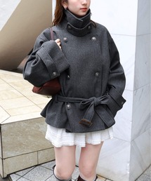 【ZOZO限定アイテム】バックルベルト付きショートトレンチ