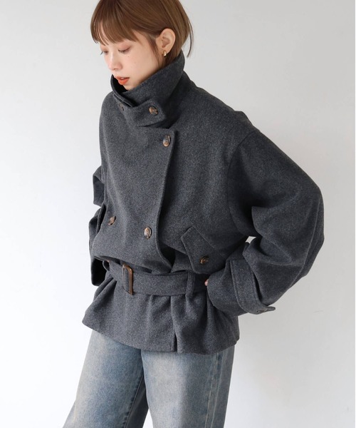 tiptop(ティップトップ)の「【ZOZO限定アイテム】バックルベルト付きショートトレンチ(トレンチコート・レディース・チャコールグレー/ブラック/グレー系その他・FREE)」の11枚目の写真