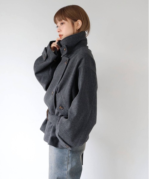 tiptop(ティップトップ)の「【ZOZO限定アイテム】バックルベルト付きショートトレンチ(トレンチコート・レディース・チャコールグレー/ブラック/グレー系その他・FREE)」の12枚目の写真