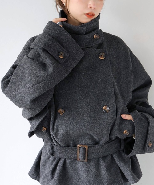 tiptop(ティップトップ)の「【ZOZO限定アイテム】バックルベルト付きショートトレンチ(トレンチコート・レディース・チャコールグレー/ブラック/グレー系その他・FREE)」の13枚目の写真