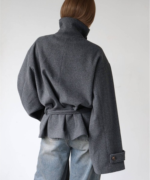 tiptop(ティップトップ)の「【ZOZO限定アイテム】バックルベルト付きショートトレンチ(トレンチコート・レディース・チャコールグレー/ブラック/グレー系その他・FREE)」の14枚目の写真