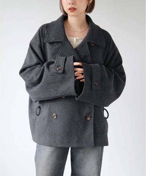 tiptop(ティップトップ)の「【ZOZO限定アイテム】バックルベルト付きショートトレンチ(トレンチコート・レディース・チャコールグレー/ブラック/グレー系その他・FREE)」の22枚目の写真