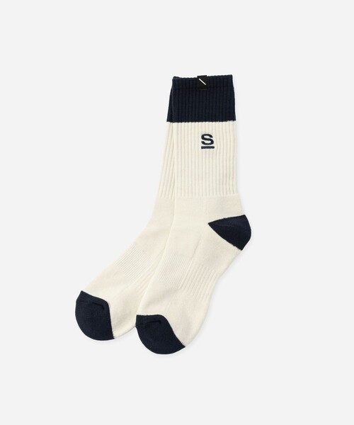 Saturdays NYC（サタデーズ ニューヨークシティ ）の「S Logo Sock（ソックス/靴下・メンズ・キナリ/ワイン/ブラック・FREE）」の2枚目の写真