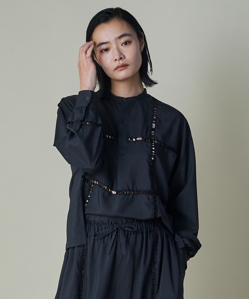 mintdesigns（ミントデザインズ）の「Lace Pullover Shirt（シャツ/ブラウス・レディース・ホワイト/ブラック・ONESIZE）」の2枚目の写真