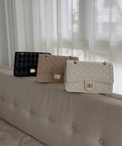 ROYAL PARTY(ロイヤルパーティー)の「アソートチェーンBAG(ショルダーバッグ・レディース・ベージュ/チェック/オフホワイト・FREE)」の4枚目の写真