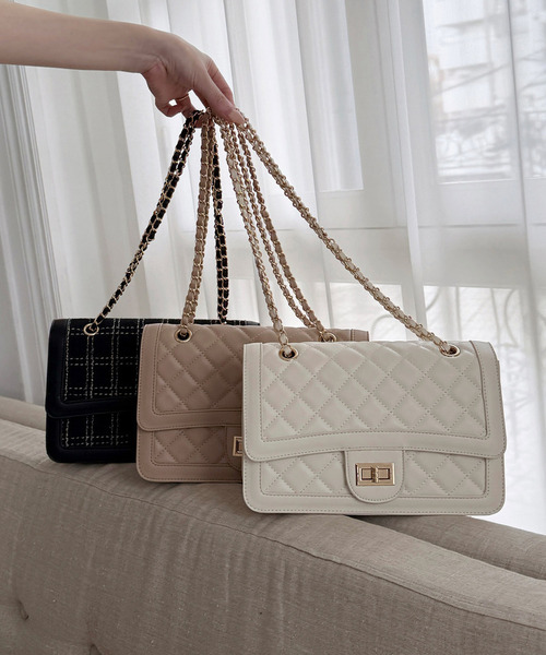 ROYAL PARTY(ロイヤルパーティー)の「アソートチェーンBAG(ショルダーバッグ・レディース・ベージュ/チェック/オフホワイト・FREE)」の5枚目の写真