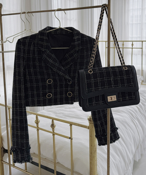 ROYAL PARTY(ロイヤルパーティー)の「アソートチェーンBAG(ショルダーバッグ・レディース・ベージュ/チェック/オフホワイト・FREE)」の9枚目の写真