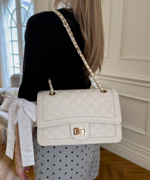 ROYAL PARTY(ロイヤルパーティー)の「アソートチェーンBAG(ショルダーバッグ・レディース・ベージュ/チェック/オフホワイト・FREE)」の11枚目の写真