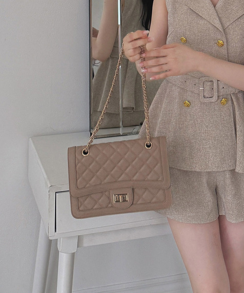 ROYAL PARTY(ロイヤルパーティー)の「アソートチェーンBAG(ショルダーバッグ・レディース・ベージュ/チェック/オフホワイト・FREE)」の3枚目の写真