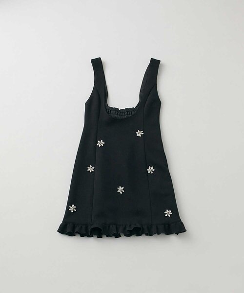 Belle Charme(ベルシャルム)の「【Belle Charme】Flower Bijou Jumper Skirt(ジャンパースカート・レディース・ベージュ/ブラック・FREE)」の8枚目の写真