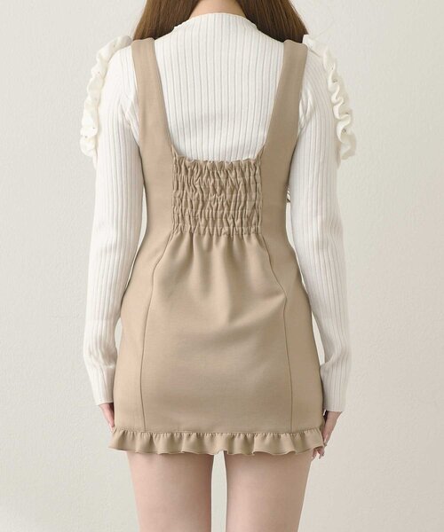Belle Charme(ベルシャルム)の「【Belle Charme】Flower Bijou Jumper Skirt(ジャンパースカート・レディース・ベージュ/ブラック・FREE)」の13枚目の写真