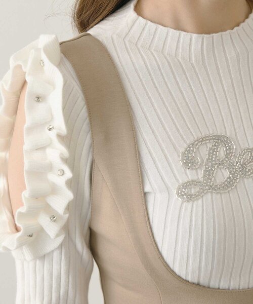 Belle Charme(ベルシャルム)の「【Belle Charme】Flower Bijou Jumper Skirt(ジャンパースカート・レディース・ベージュ/ブラック・FREE)」の18枚目の写真