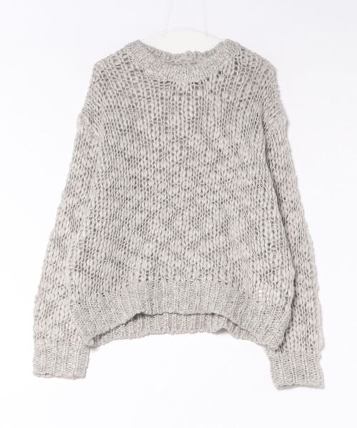 antiqua（アンティカ）の「手編み風ニット（ニット/セーター・レディース・ブラック/杢グレー・ONESIZE）」の2枚目の写真