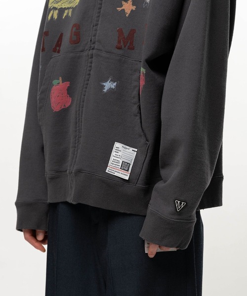 Maison MIHARA YASUHIRO(メゾンミハラヤスヒロ)の「【MIHARAYASUHIRO】KIDS DOODLE SWEAT PARKA(パーカー・メンズ・ブラック/ホワイト・48/46/44)」の8枚目の写真