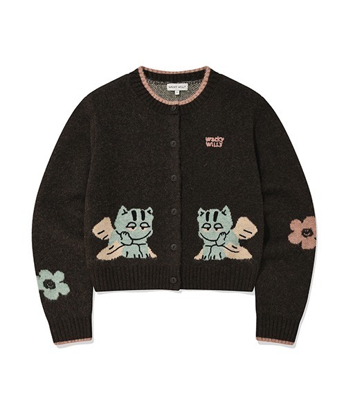 Wacky WiLLy(ワッキーウィリー)の「WOMEN'S IP PATTERN CARDIGAN(カーディガン/ボレロ・レディース・ブラウン/クリーム・SMALL/MEDIUM)」の3枚目の写真