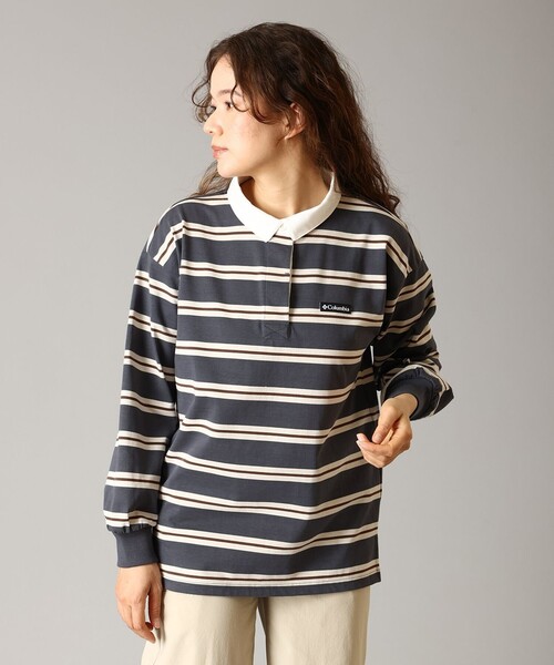 Columbia(コロンビア)の「Columbia/ ウィメンズシュガーロックロングスリーブラグビー /コロンビア(ポロシャツ・レディース・ブラック/ベージュ・M/XL/L/S)」の1枚目の写真