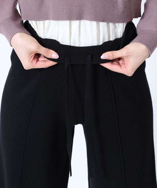 MARY QUANT(マリークワント)の「センターシームニット パンツ(スラックス・レディース・ブラック/ボルドー/モカ・M)」の6枚目の写真