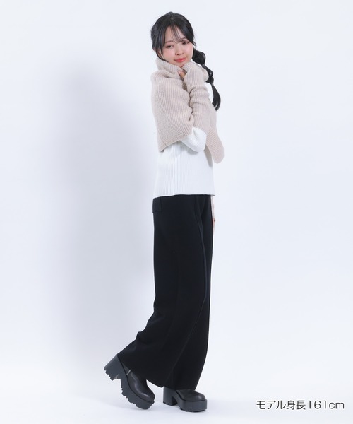 MARY QUANT(マリークワント)の「センターシームニット パンツ(スラックス・レディース・ブラック/ボルドー/モカ・M)」の4枚目の写真