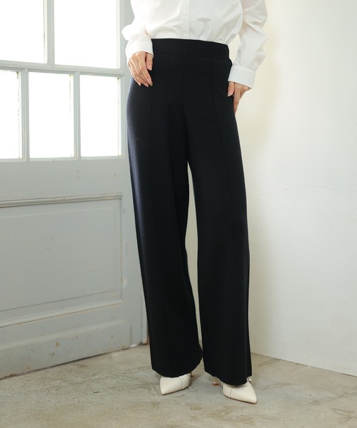 MARY QUANT(マリークワント)の「センターシームニット パンツ(スラックス・レディース・ブラック/ボルドー/モカ・M)」の5枚目の写真