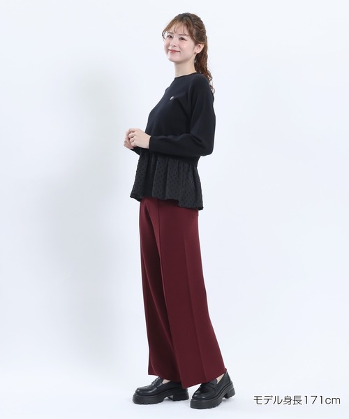 MARY QUANT(マリークワント)の「センターシームニット パンツ(スラックス・レディース・ブラック/ボルドー/モカ・M)」の10枚目の写真