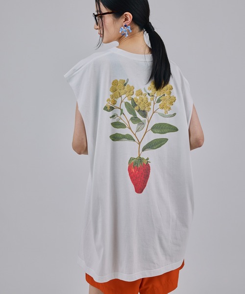 NON TOKYO(ノントーキョー)の「PRINT NO-SLEEVE T-SHIRT(STRAWBERRY)(Tシャツ/カットソー・レディース・ブラック/ホワイト/ネイビー・FREE)」の5枚目の写真