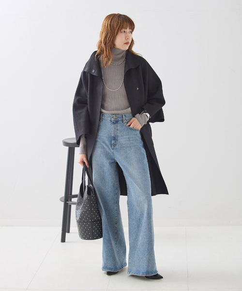 journal standard L'essage(ジャーナルスタンダードレサージュ)の「カミーノテレコハイネックプルオーバー(Tシャツ/カットソー・レディース・ベージュ/チャコールグレー/グレー・FREE)」の8枚目の写真