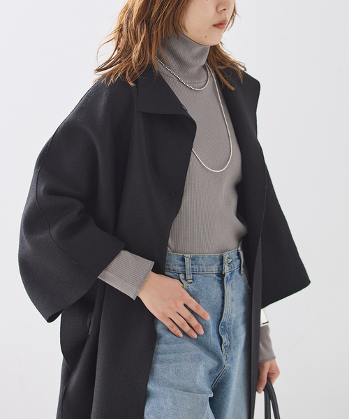 journal standard L'essage(ジャーナルスタンダードレサージュ)の「カミーノテレコハイネックプルオーバー(Tシャツ/カットソー・レディース・ベージュ/チャコールグレー/グレー・FREE)」の14枚目の写真