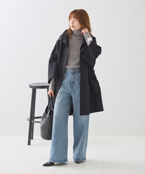 journal standard L'essage(ジャーナルスタンダードレサージュ)の「カミーノテレコハイネックプルオーバー(Tシャツ/カットソー・レディース・ベージュ/チャコールグレー/グレー・FREE)」の15枚目の写真