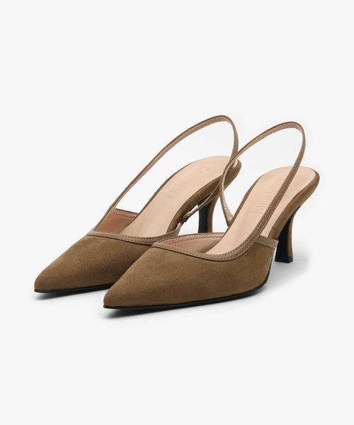 SAPPUN（サプン）の「Peniel(ペニエル)スリングバックスエードヒールパンプス(220-65701)SAPPUN(サプン)（パンプス・レディース・ブラック/ベージュ/ブラウン・24.5/24/23.5/23/22.5）」の3枚目の写真