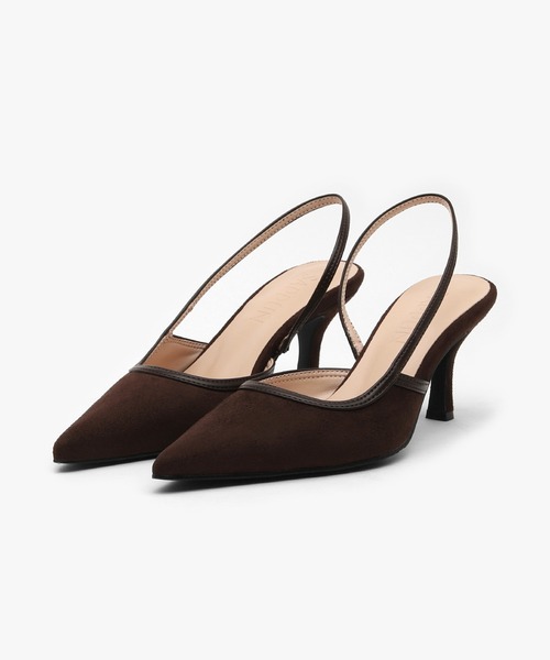 SAPPUN（サプン）の「Peniel(ペニエル)スリングバックスエードヒールパンプス(220-65701)SAPPUN(サプン)（パンプス・レディース・ブラック/ベージュ/ブラウン・24.5/24/23.5/23/22.5）」の2枚目の写真