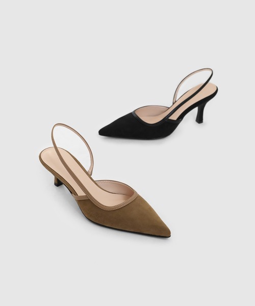 SAPPUN（サプン）の「Peniel(ペニエル)スリングバックスエードヒールパンプス(220-65701)SAPPUN(サプン)（パンプス・レディース・ブラック/ベージュ/ブラウン・24.5/24/23.5/23/22.5）」の5枚目の写真