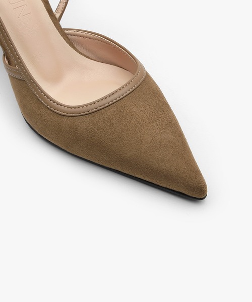 SAPPUN（サプン）の「Peniel(ペニエル)スリングバックスエードヒールパンプス(220-65701)SAPPUN(サプン)（パンプス・レディース・ブラック/ベージュ/ブラウン・24.5/24/23.5/23/22.5）」の7枚目の写真