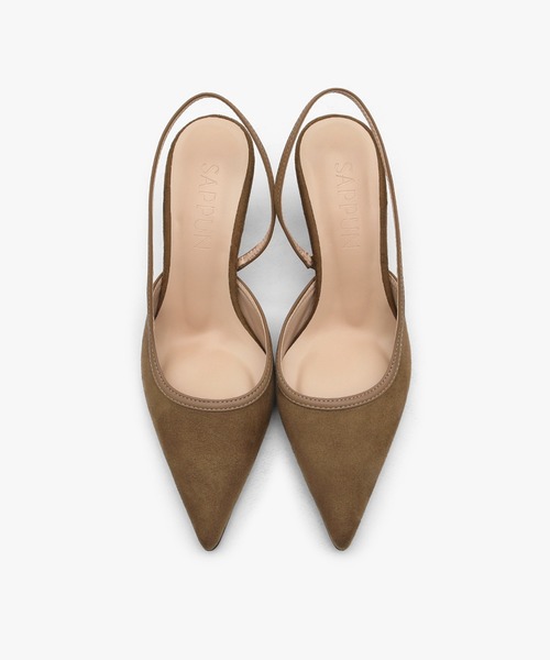 SAPPUN（サプン）の「Peniel(ペニエル)スリングバックスエードヒールパンプス(220-65701)SAPPUN(サプン)（パンプス・レディース・ブラック/ベージュ/ブラウン・24.5/24/23.5/23/22.5）」の8枚目の写真