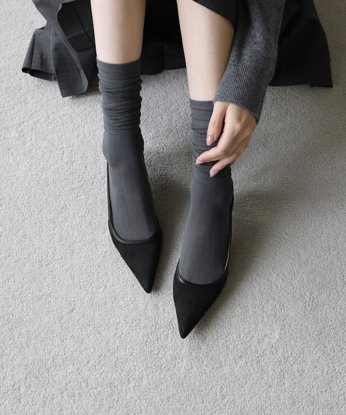 SAPPUN（サプン）の「Peniel(ペニエル)スリングバックスエードヒールパンプス(220-65701)SAPPUN(サプン)（パンプス・レディース・ブラック/ベージュ/ブラウン・24.5/24/23.5/23/22.5）」の11枚目の写真