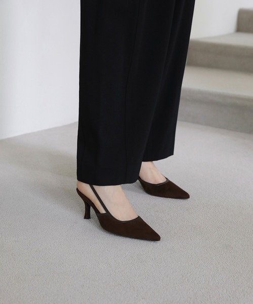SAPPUN（サプン）の「Peniel(ペニエル)スリングバックスエードヒールパンプス(220-65701)SAPPUN(サプン)（パンプス・レディース・ブラック/ベージュ/ブラウン・24.5/24/23.5/23/22.5）」の13枚目の写真