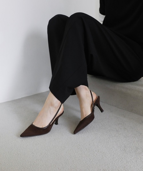 SAPPUN（サプン）の「Peniel(ペニエル)スリングバックスエードヒールパンプス(220-65701)SAPPUN(サプン)（パンプス・レディース・ブラック/ベージュ/ブラウン・24.5/24/23.5/23/22.5）」の14枚目の写真