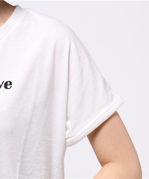 VENCEEXCHANGE（ヴァンスエクスチェンジ）の「クループリント Tシャツ（Tシャツ/カットソー・レディース・グレー/ダークオリーブ/オフホワイト/コーラル・MEDIUM）」の11枚目の写真