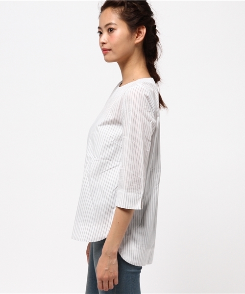 LBC（エルビーシー）の「コットンポリエステルブロードteeブラウス （シャツ/ブラウス・レディース・レッド/オフホワイト/ダークブルー・LARGE/MEDIUM）」の4枚目の写真