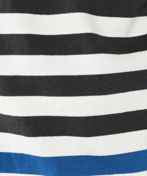 coen（コーエン）の「パネルボーダーボートネックカットソー（Tシャツ/カットソー・メンズ・オフホワイト/ブラック・MEDIUM/SMALL/X-LARGE/LARGE）」の6枚目の写真