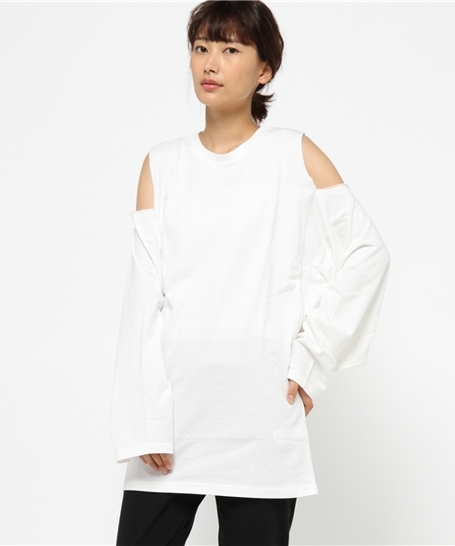 SLY（スライ）の「2WAY CUT OP（ワンピース・レディース・トップグレー/ワインレッド/ホワイト/ブラック・2/1）」の2枚目の写真